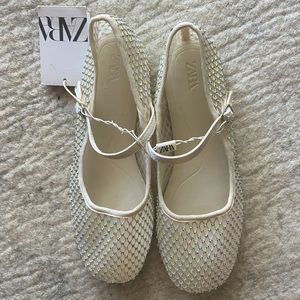 Zara Rhinestone Ballet Flats Kids